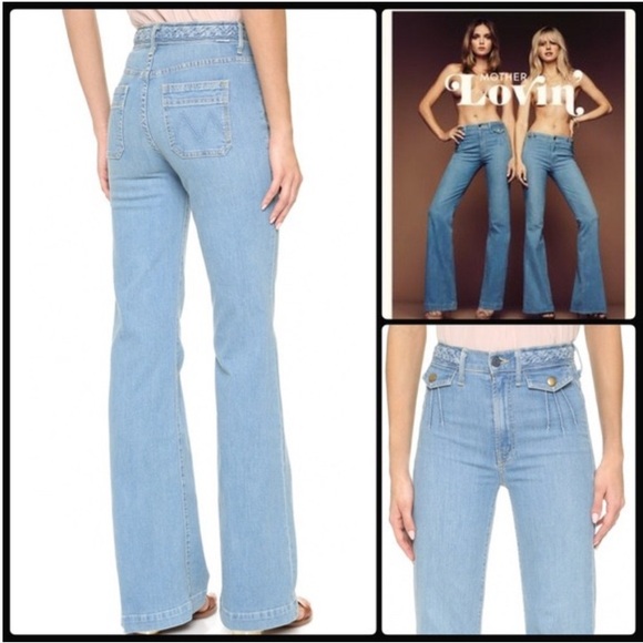 Mother Undercover Angle Light Blue Flared Jeans Size 27 - Picture 2 of 9